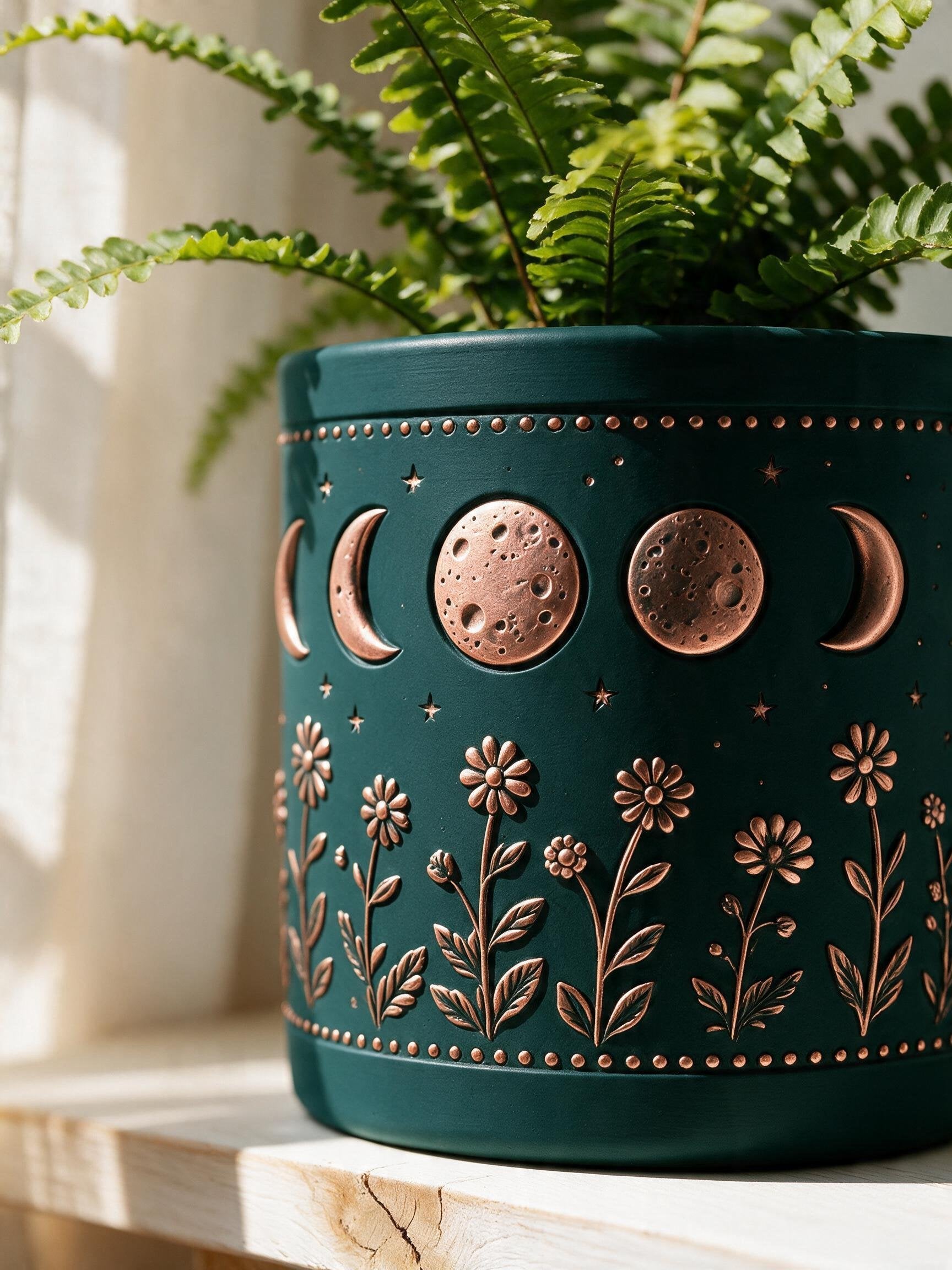 Midnight Moon Phase Planter