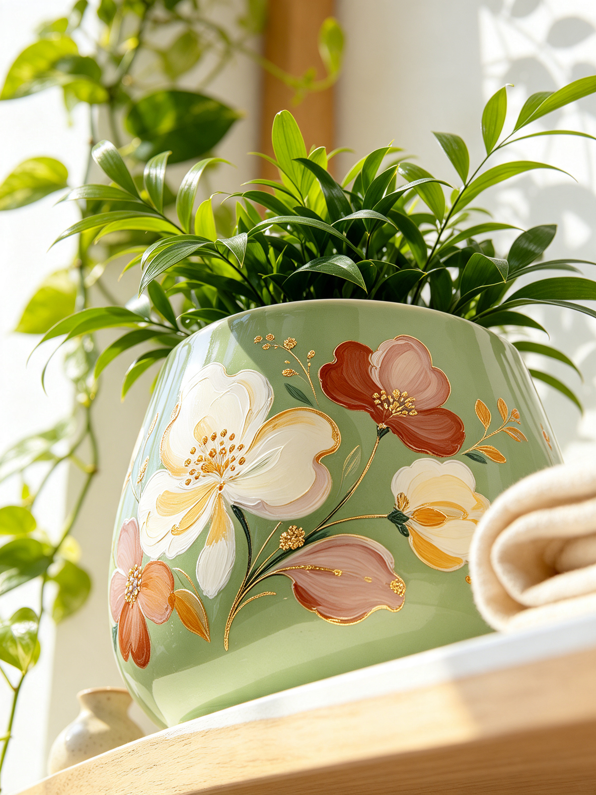 Gilded Bloom Planter