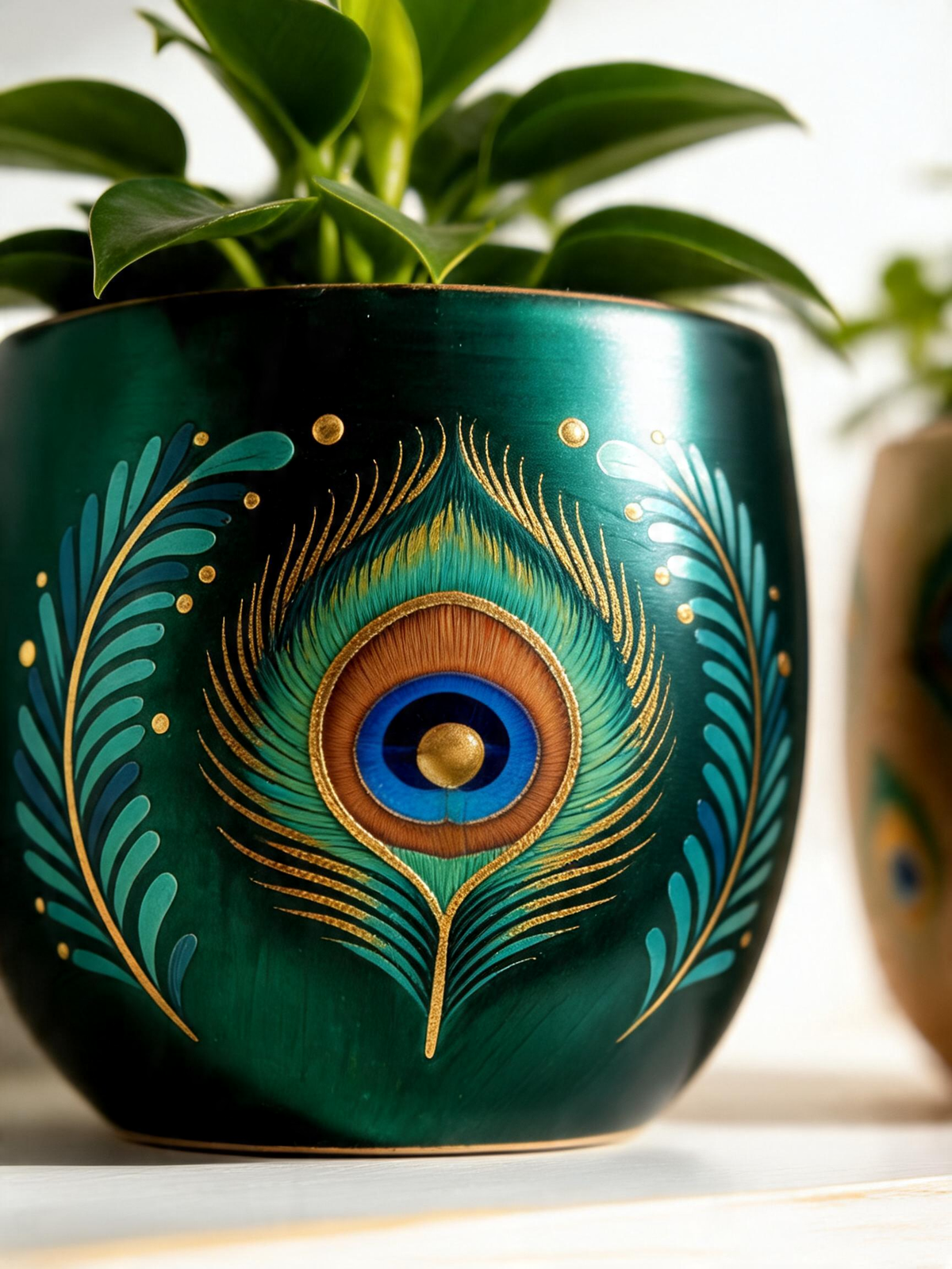 Peacock Green Planter